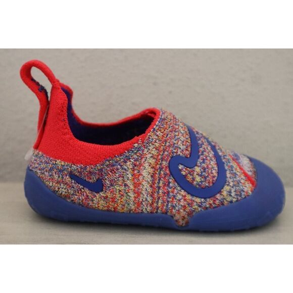 Nike FB3244-100 Infant Sz 7C Blue/Red Multi Swoosh 1 Crib Booties - Picture 6 of 16